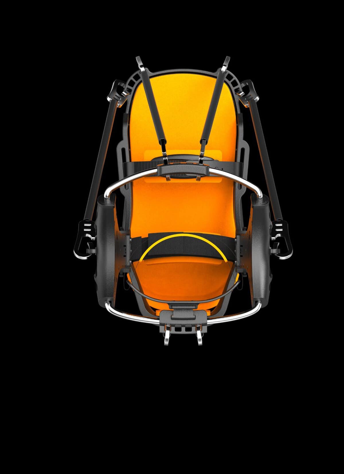 StrengthBoot top-down view showing inversion and eversion range of motion